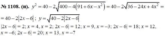 Ответ к задаче № 1108 (н) - Ю.Н. Макарычев, гдз по алгебре 8 класс